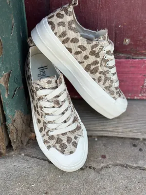 Take the Lead Tan Sparkle Leopard Sneaker by Corkys