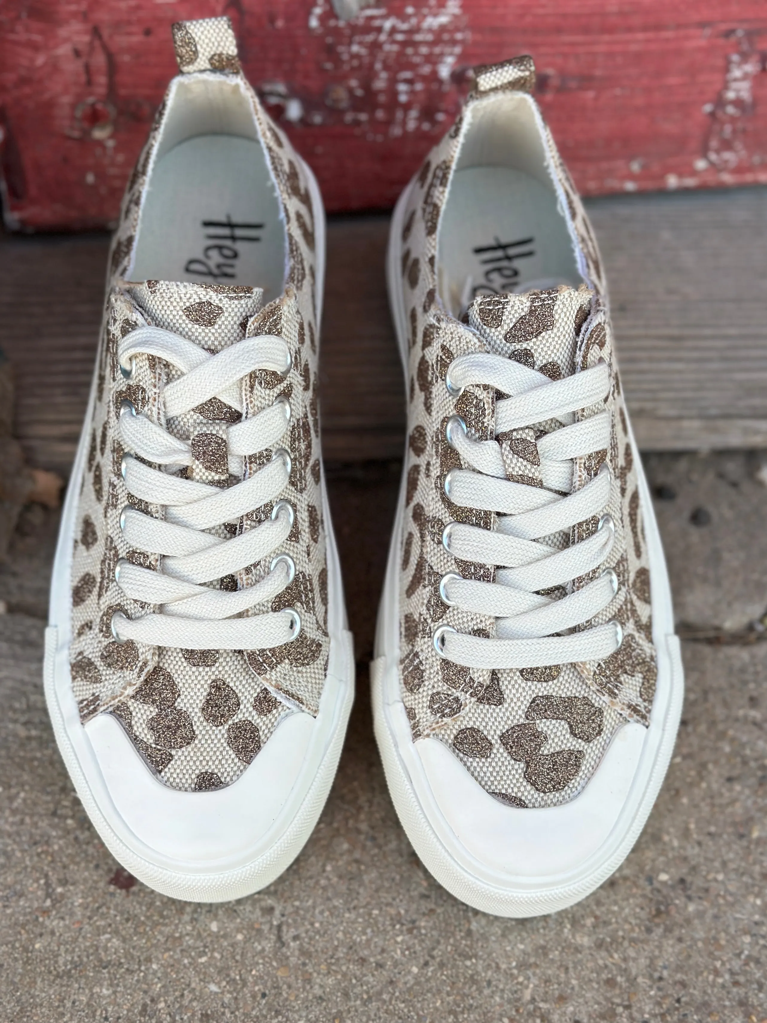 Take the Lead Tan Sparkle Leopard Sneaker by Corkys