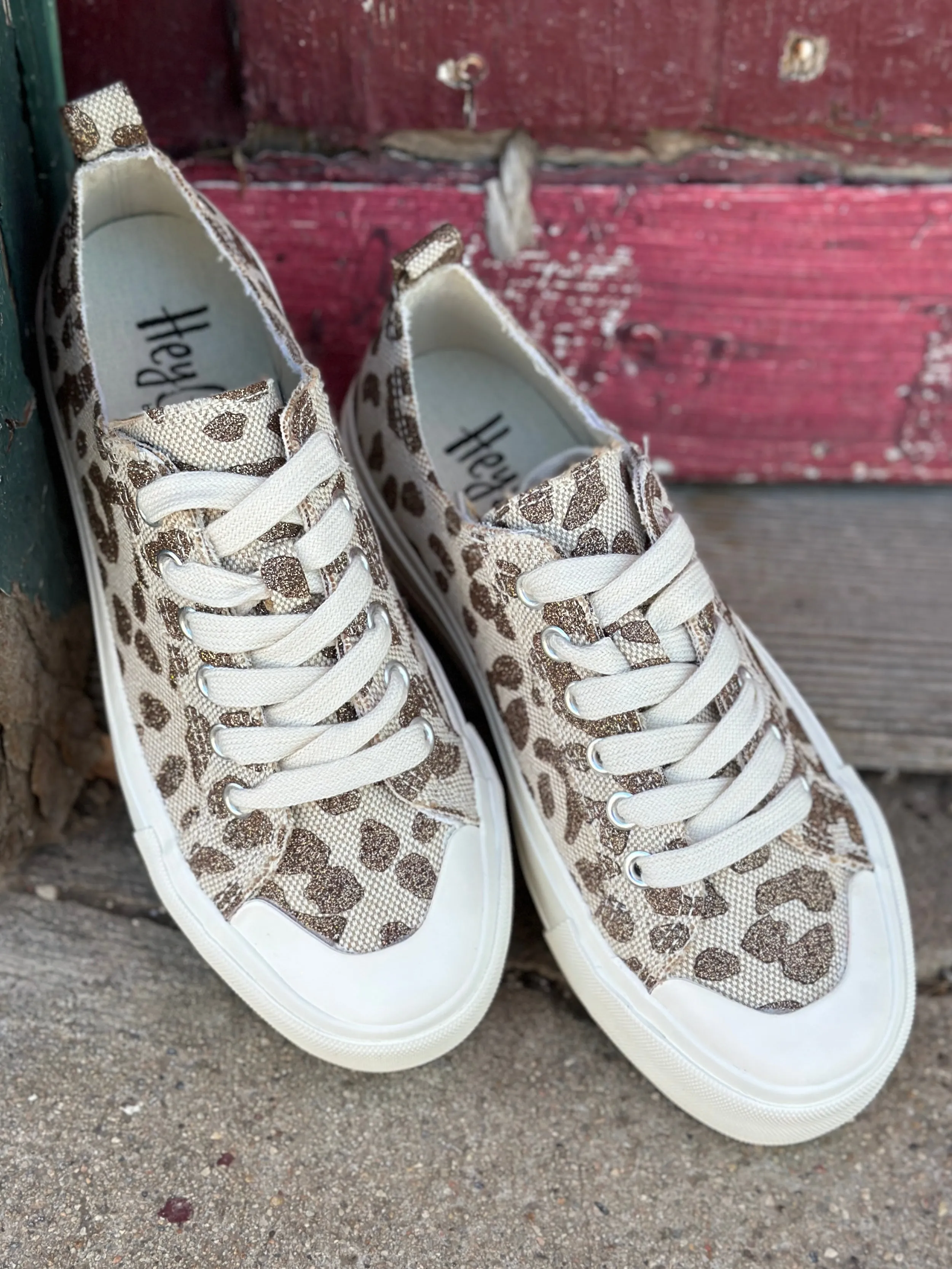Take the Lead Tan Sparkle Leopard Sneaker by Corkys
