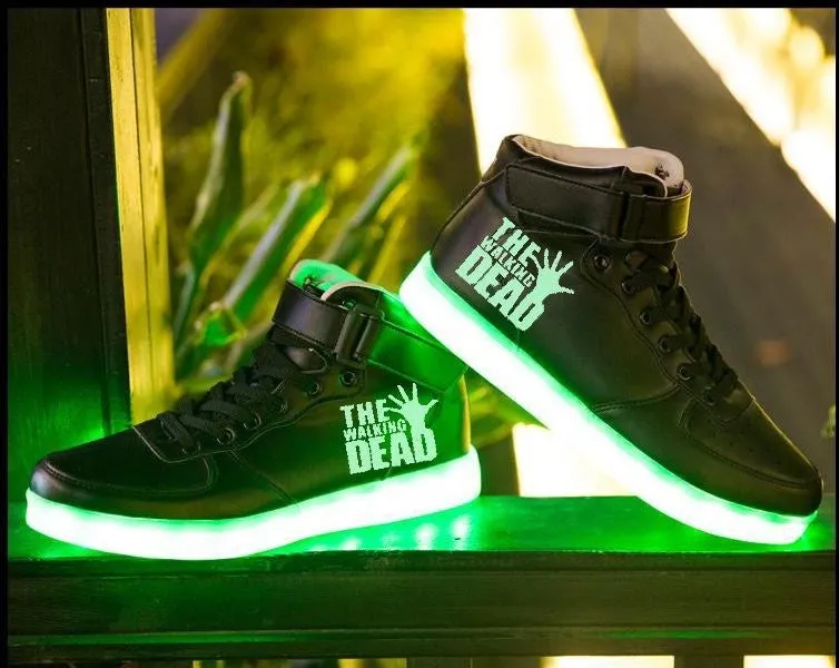 The Walking Dead Shoes Light Up Shoes Colorful Flashing LED Luminous Shoes The Walking Dead Christmas Gifts Birthday Gifts