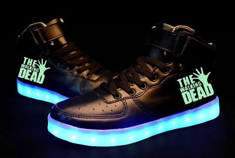 The Walking Dead Shoes Light Up Shoes Colorful Flashing LED Luminous Shoes The Walking Dead Christmas Gifts Birthday Gifts