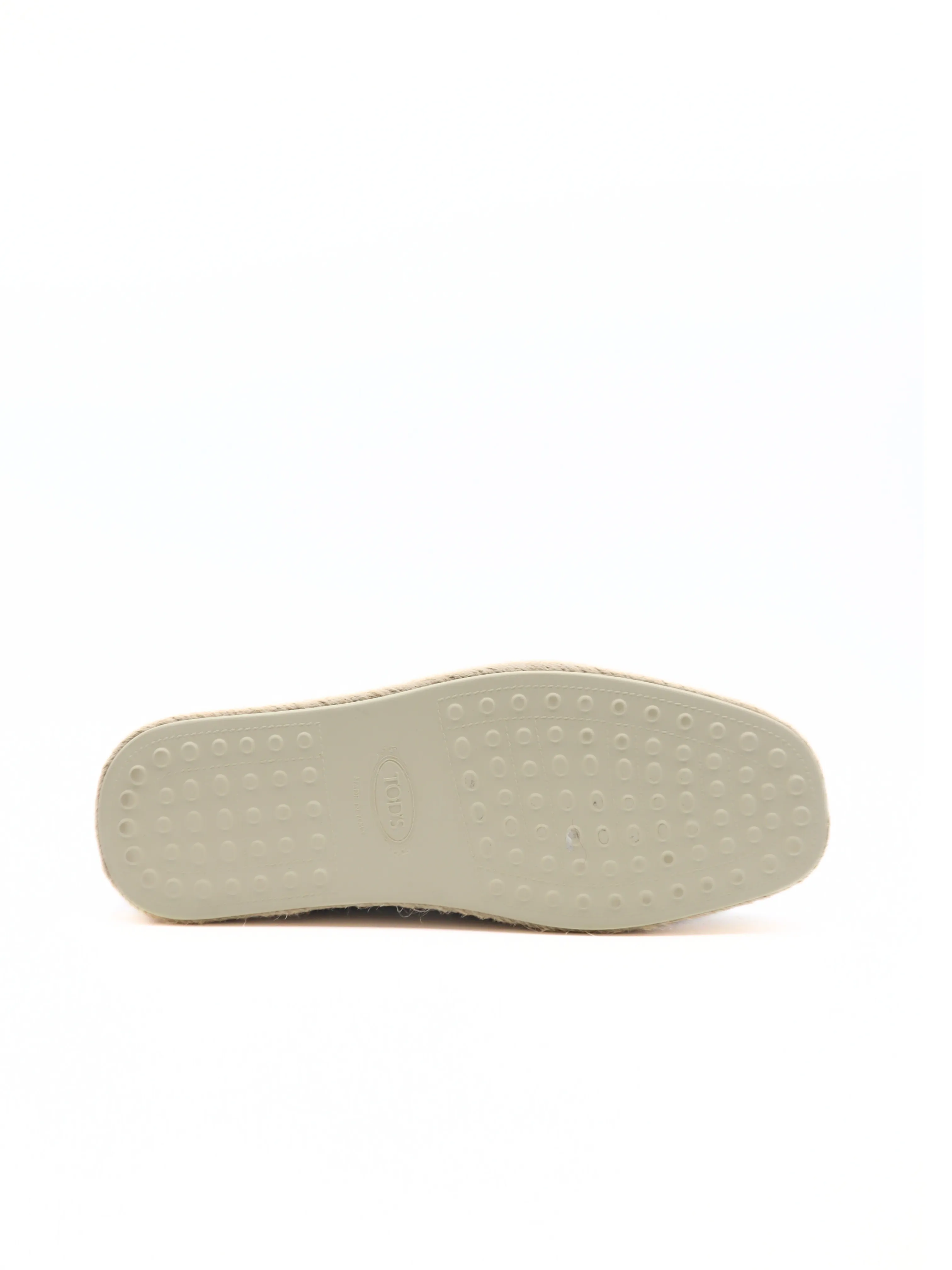 Tods Mens Grey Leather Croc Espadrille with Raffia Sole
