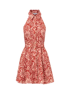 Veronica Beard Beau Dress in Dark Persimmon Flame/Rose Tan