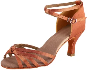VGEBY Salsa Practice Performance Dance Shoes, Latin Dance Shoes Satin Soft Comfortable Latin Shoes Dance ChA cha Shoe for Women
