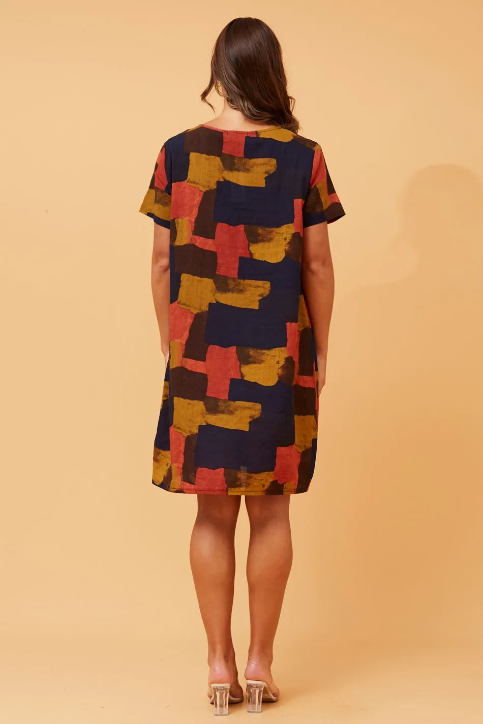 VINE ABSTRACT PRINT SHIFT DRESS