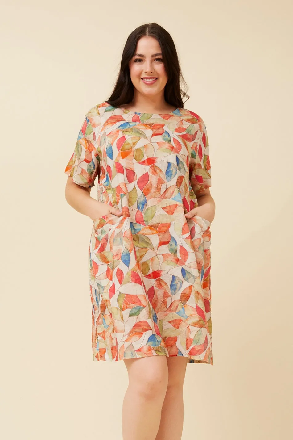 VINE LEAF PRINT SHIFT DRESS