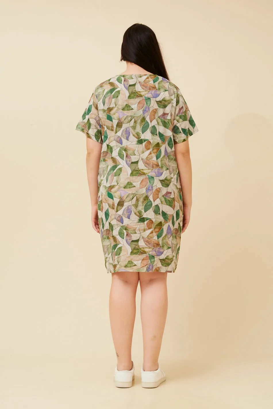 VINE LEAF PRINT SHIFT DRESS