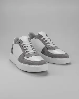 White & Gray Embossed Sneakers