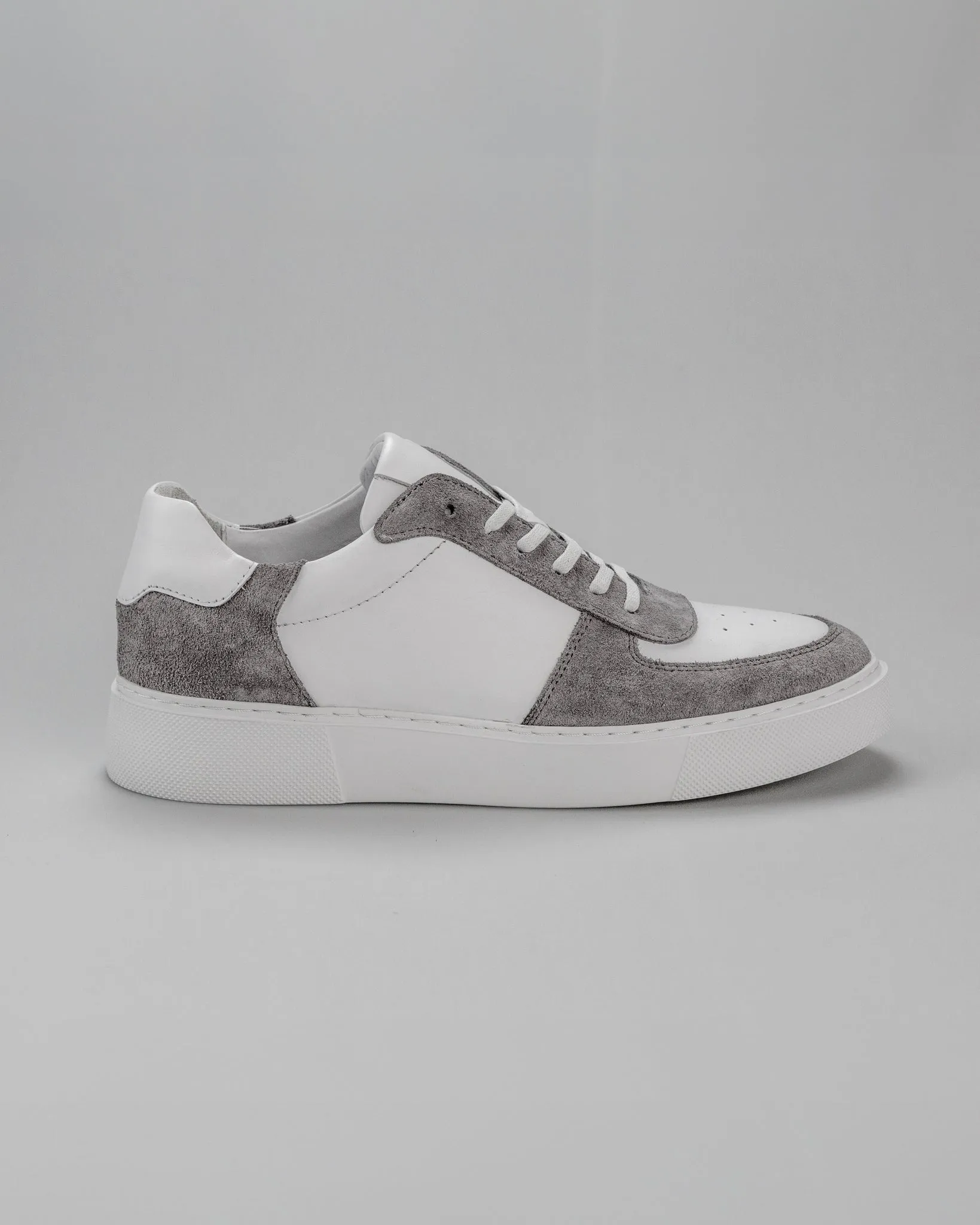 White & Gray Embossed Sneakers