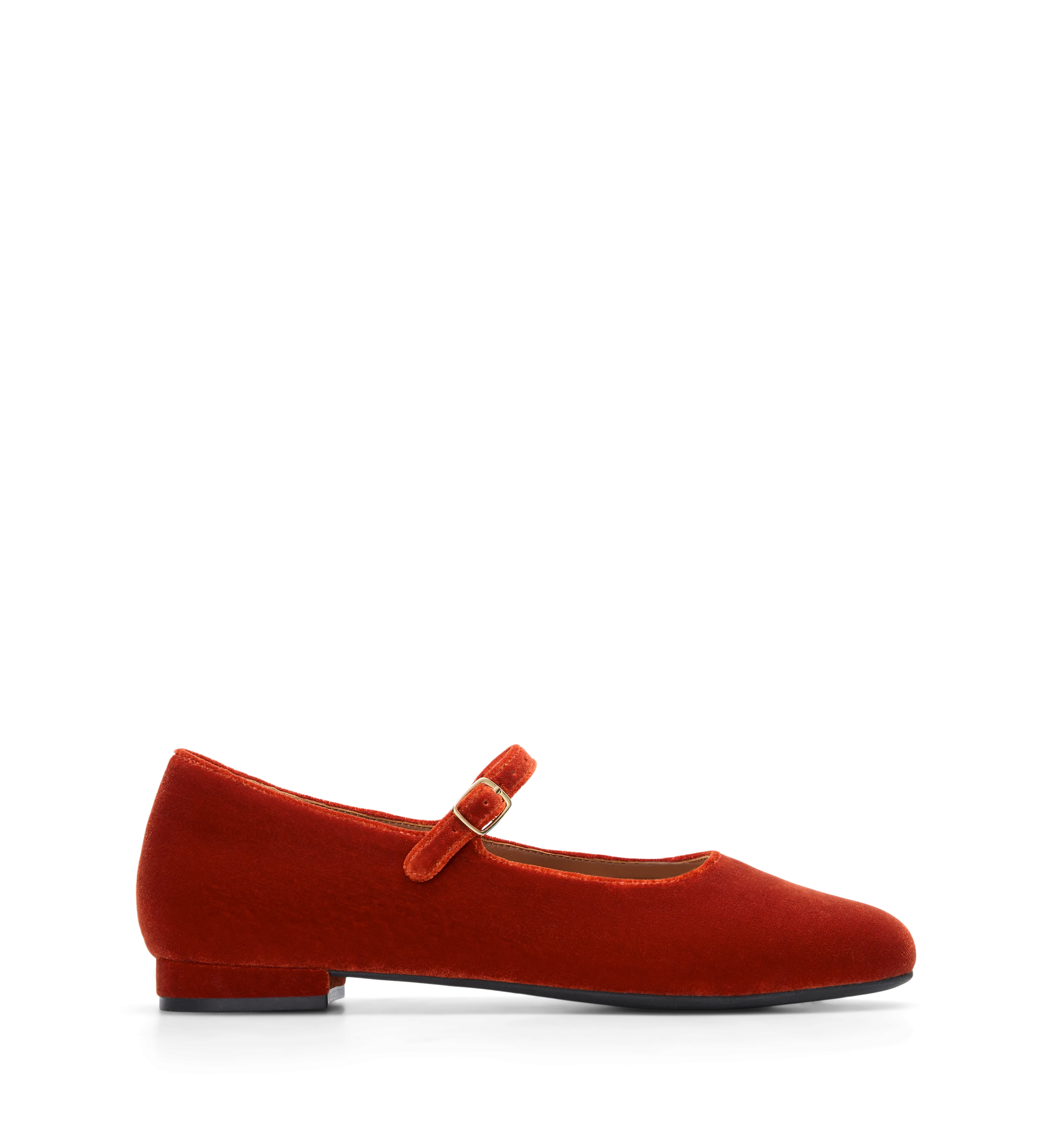 Whydah Rust Velvet Ballet Flats