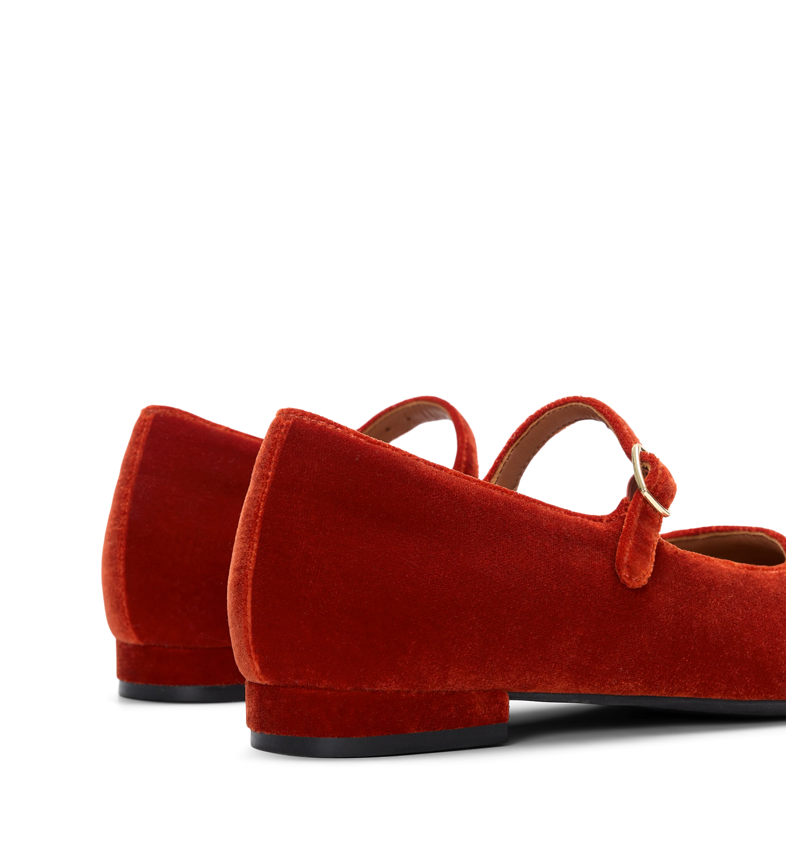 Whydah Rust Velvet Ballet Flats