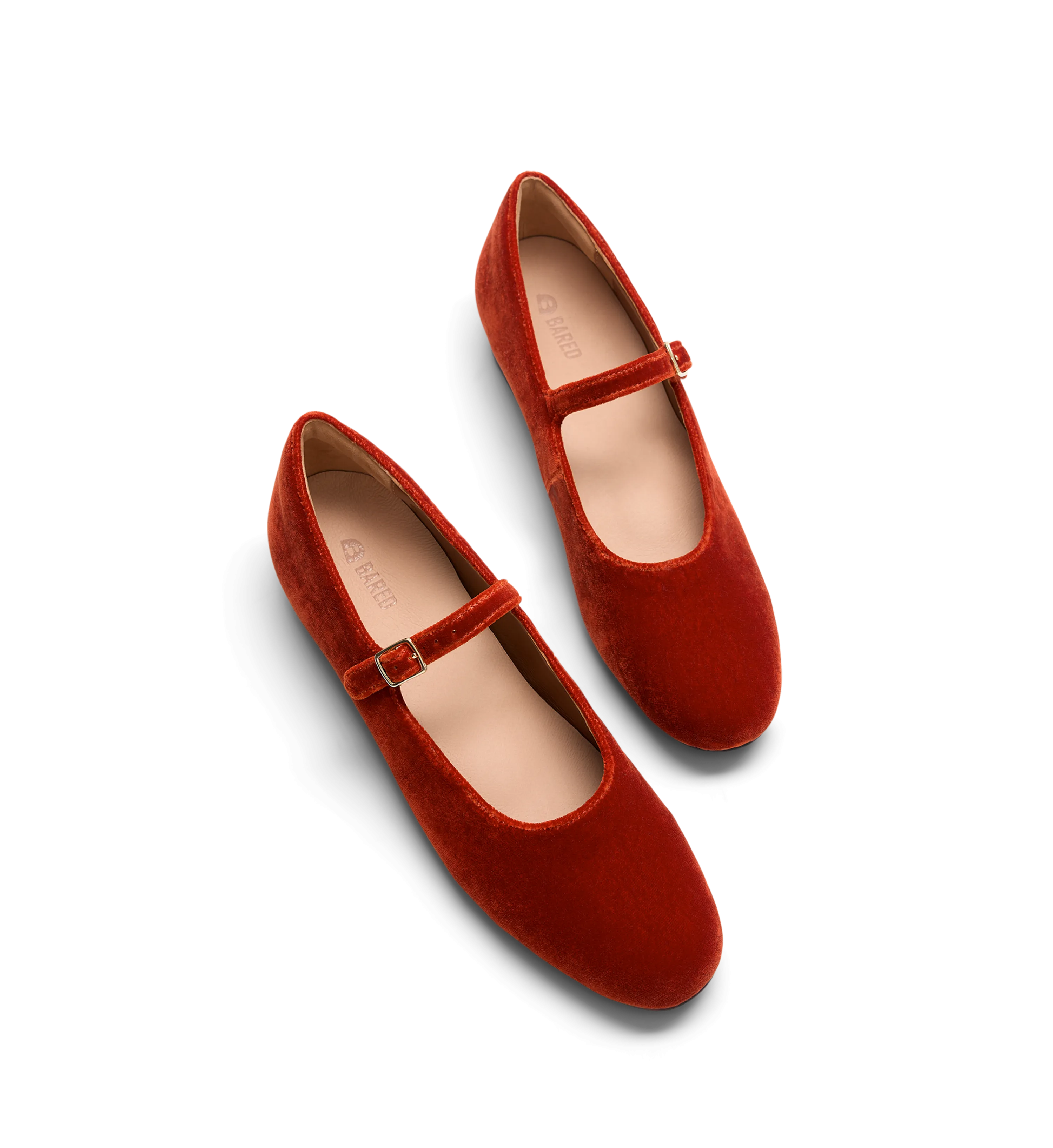 Whydah Rust Velvet Ballet Flats
