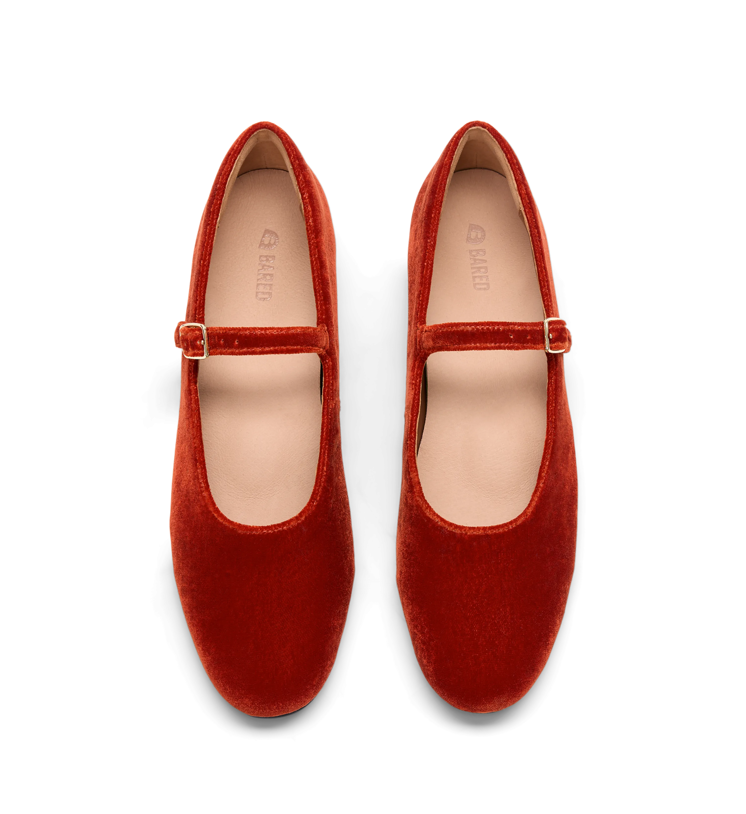 Whydah Rust Velvet Ballet Flats