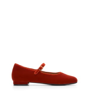Whydah Rust Velvet Ballet Flats