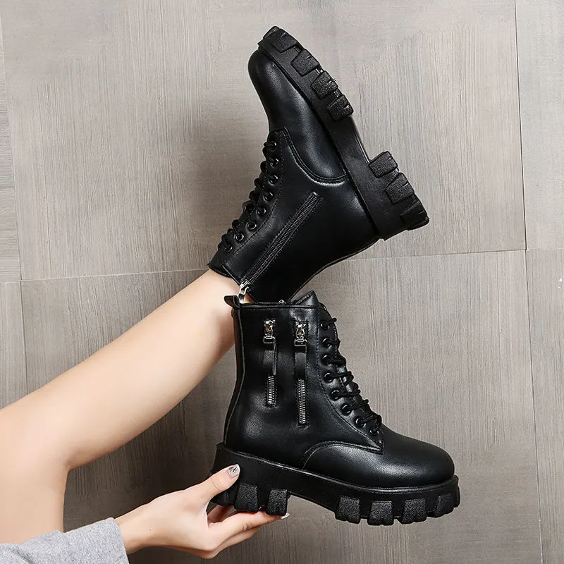 Women's ankle snow booties warm shoes with fur