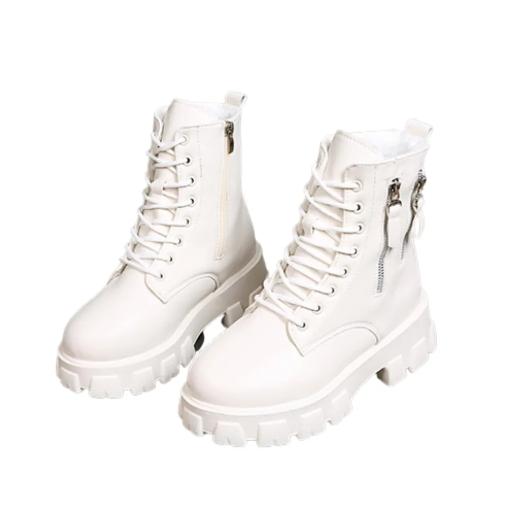 Women's ankle snow booties warm shoes with fur