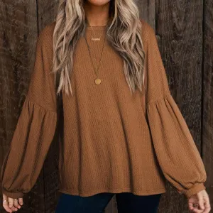 Women's European And American Loose Casual Style Puff Sleeve Top