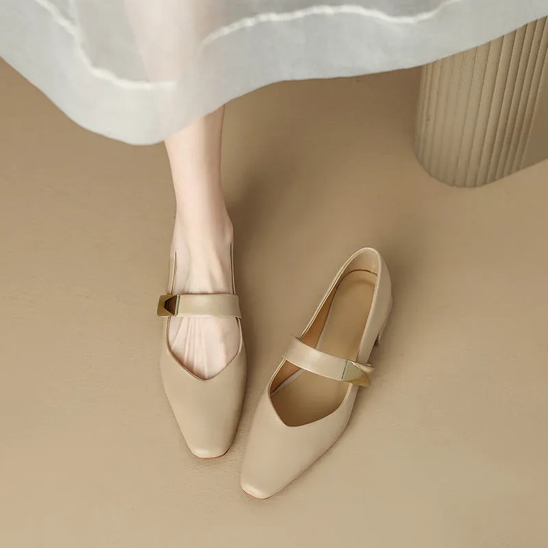 Women's Leather Versatile Mary Jane Shoes (In Stock)